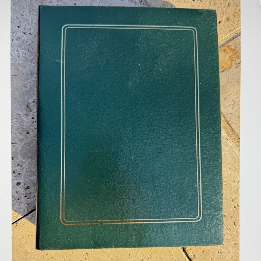 Vintage Photo Album Green Slip In Pockets Binder